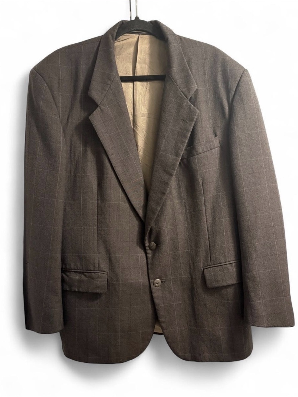 Givenchy charcoal, gray Windowpane Blazer with Notch Lapels